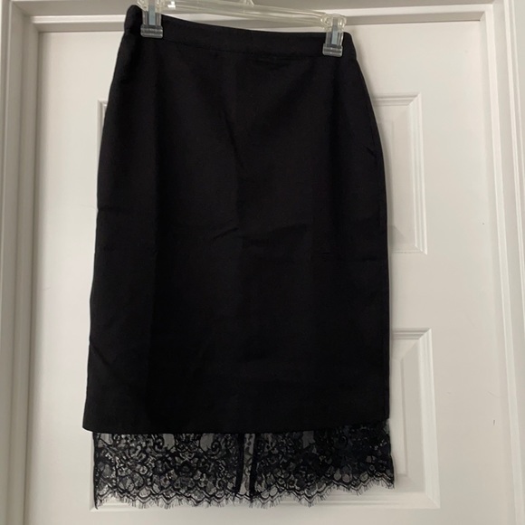 Black pencil skirt with black lace detail - Picture 1 of 5